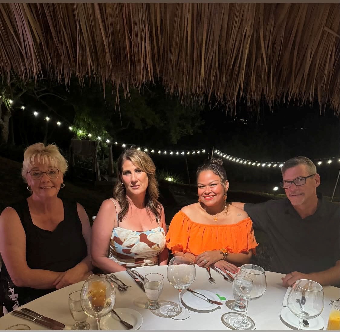Colleagues sharing dinner during the Costa Rica trip