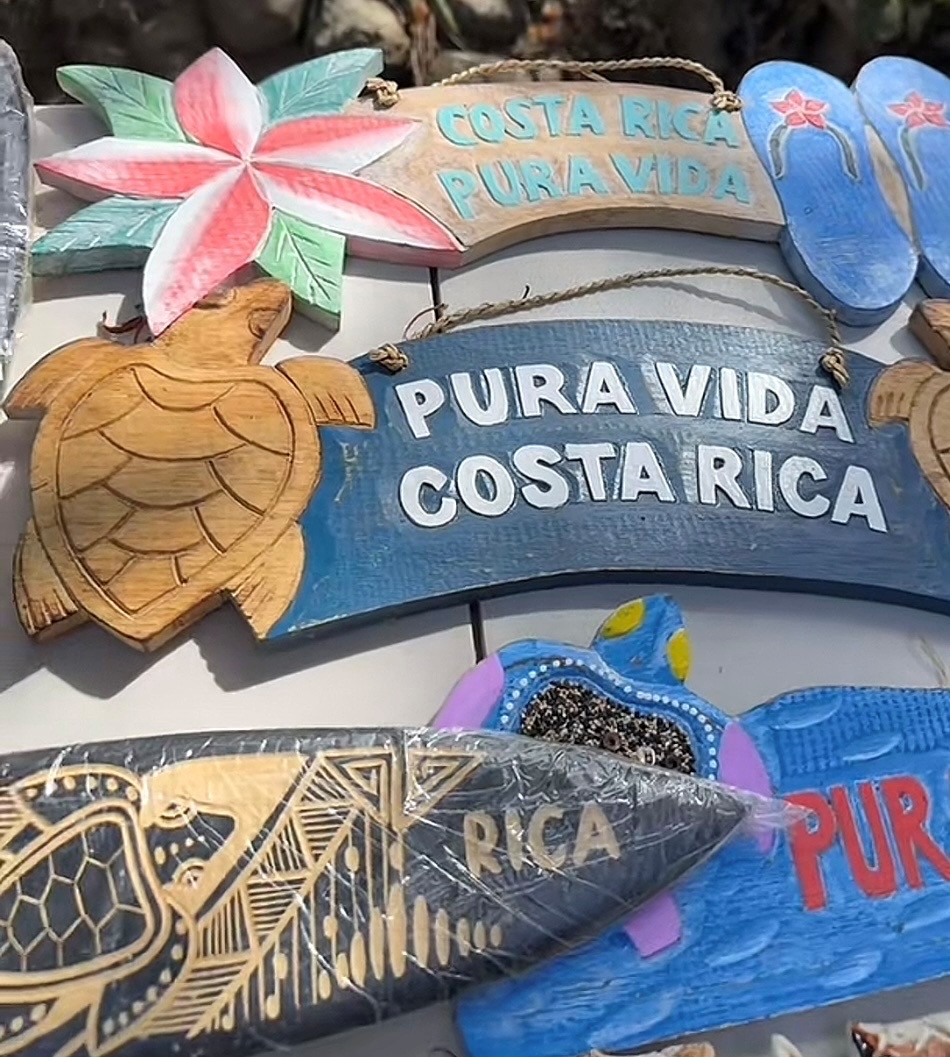 Colorful Costa Rica Pura Vida artisan signs