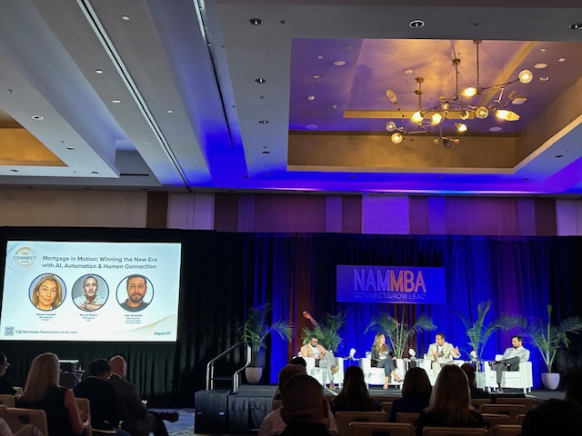 Mortgage leaders speaking on stage at NAMMBA Connect